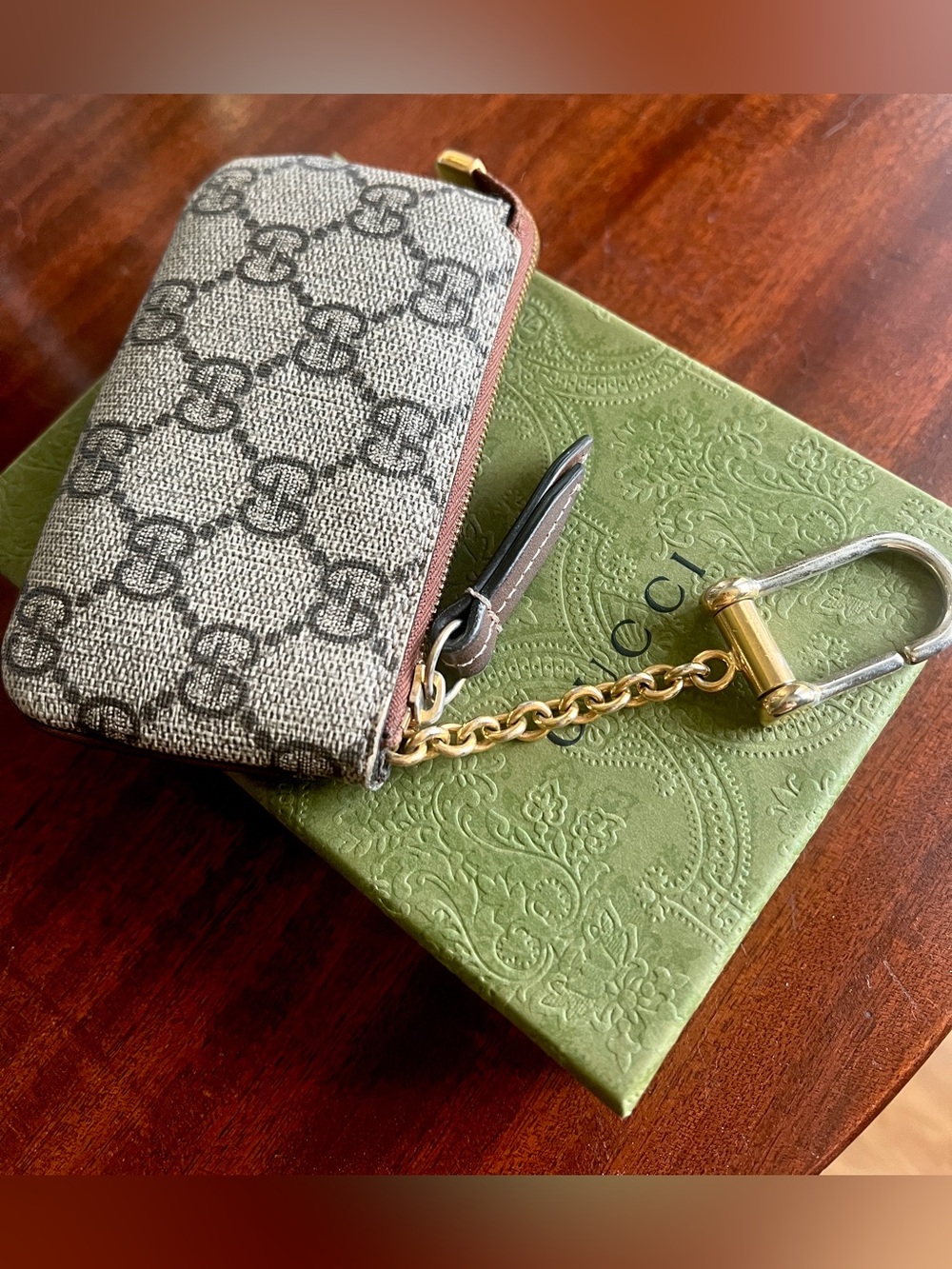 Authentic Gucci Ophidia gg key case pouch keychain wallet canvas/leather